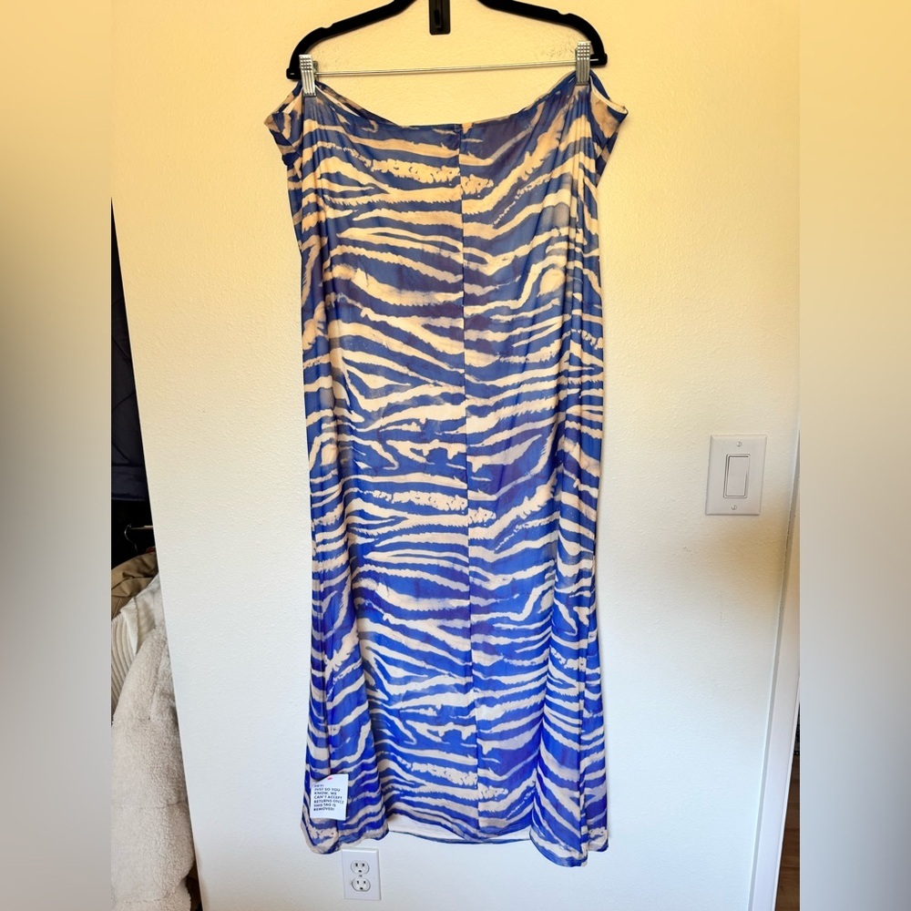 NEW ASOS Design Curve Mesh Bandeau Midi Dress Cowl Strapless Size 22 Plus NWT - Picture 6 of 9